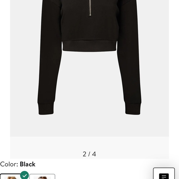 NWOT We Wore What Black Cropped Zip-Up Sweatshirt Size L - Picture 2 of 4